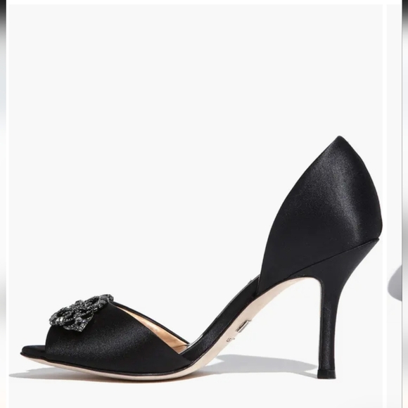 Badgley Mischka 'Salsa' Pump rhinestone tops Black NIB Size 6 - Picture 5 of 16